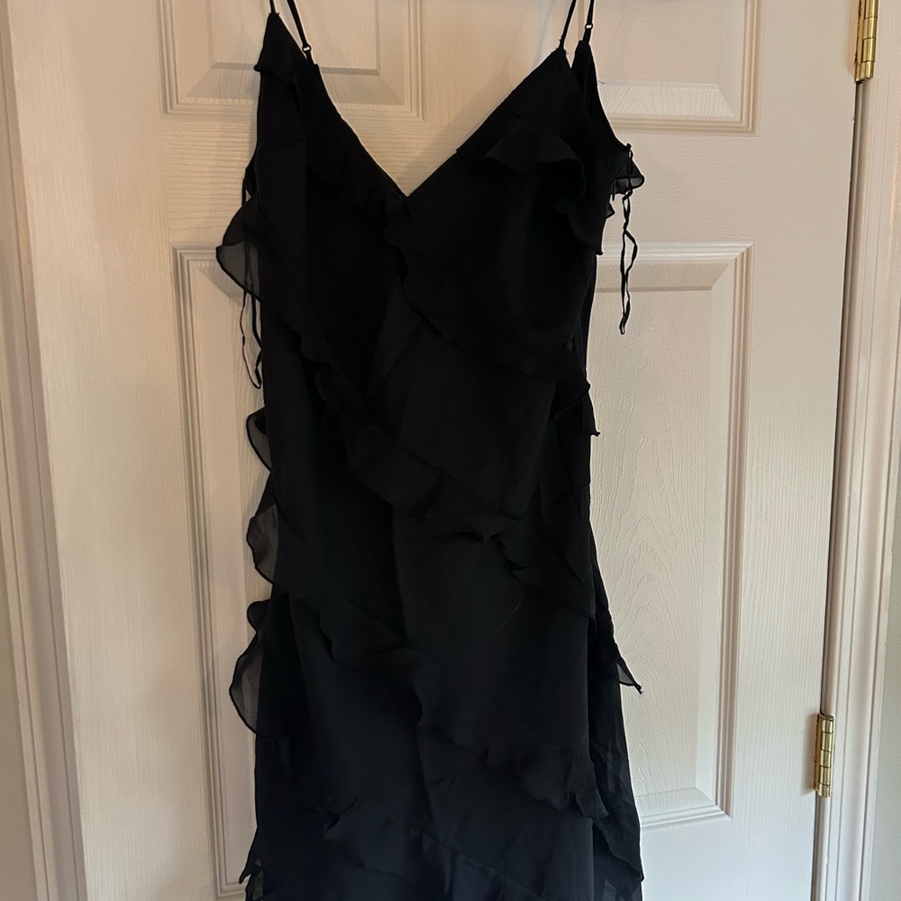 Abercrombie & Fitch Black Ruffled Tiered Mini Dress